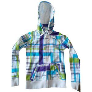Aperture Hooded Snowboard Jacket Fleece Line Multicolor Plaid Womens Size Small